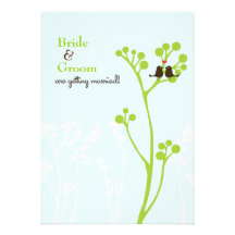 Lovebirds (Powder Blue) Personalized Announcements