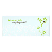 Lovebirds (Powder Blue) Personalized Announcements
