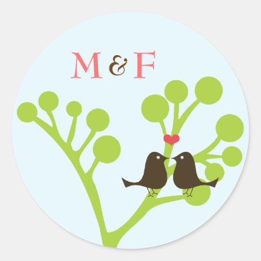 Lovebirds (Powder Blue) Sticker