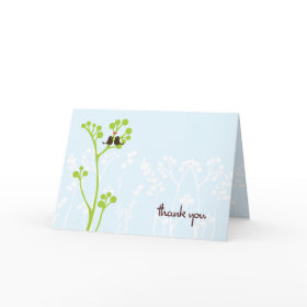 Lovebirds (Powder Blue) Thank You Cards