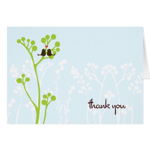 Lovebirds (Powder Blue) Thank You Cards