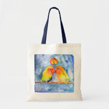 Lovebirds preciosos de Dovey Bolsas De Mano