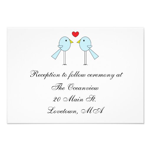 "Lovebirds" Reception Cards