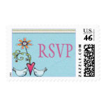 Lovebirds RSVP Stamp