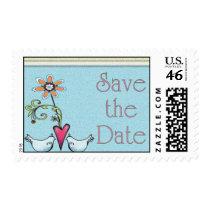 Lovebirds Save the Date Stamp