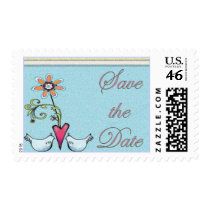 Lovebirds Save the Date Stamp