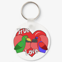 Lovebirds Solomon Island Eclectus Keychain