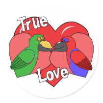 Lovebirds Solomon Island Eclectus stickers by MenagerieMayhem Lovebirds Solomon Island Eclectus stickers