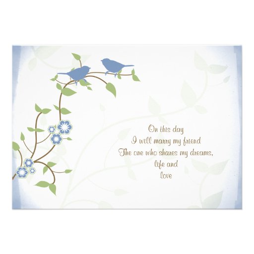 Lovebirds Songbirds Birds Wedding Invitation