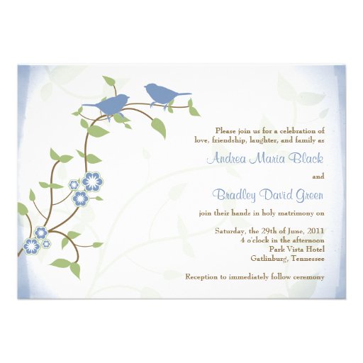 Lovebirds Songbirds Birds Wedding Invitation