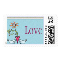 Lovebirds Stamp