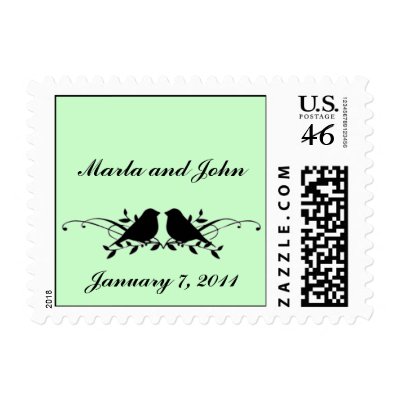 Lovebirds Stamp  - SMALL
