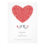 lovebirds wedding invitation cards
