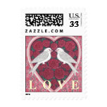 Lovebirds Wedding Postage ~ Postcard postage