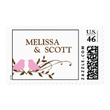Lovebirds Wedding Stamp