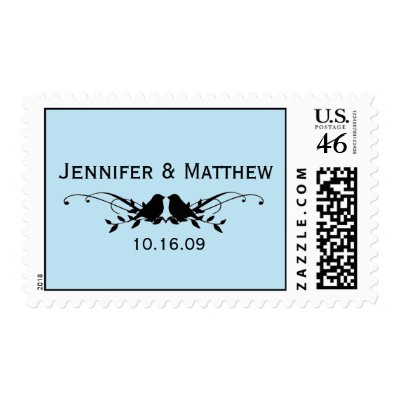 Lovebirds Wedding Stamps