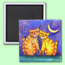 LoveCats - Magnet - Kitty love under the stars...
