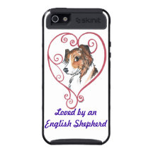 Loved by a sable English Shepherd i-phone 4 case Cases For iPhone 5