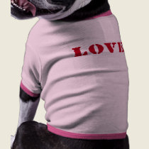 Loved Stamp Doggie Ringer T pet clothing by templegreen Loved Stamp Doggie Ringer T pet clothing