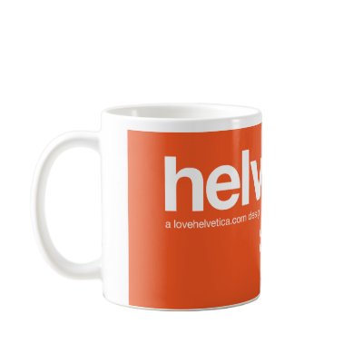LoveHelvetica Big Reverse Orange Mug by imjustcreative