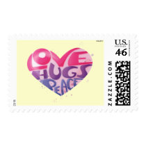 LoveHugsPeace Funky Heart postage