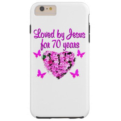 LOVELY 70TH BIRTHDAY PINK FLORAL PHOTO DESIGN TOUGH iPhone 6 PLUS CASE