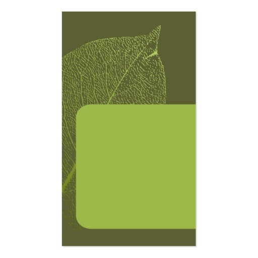 lovely and cute green leaf style business card tem (back side)