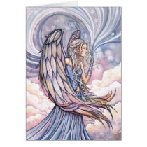 Lovely Angel Card Holiday Art by Molly Harrison