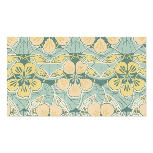 lovely art nouveau floral flower pattern business card templates (back side)