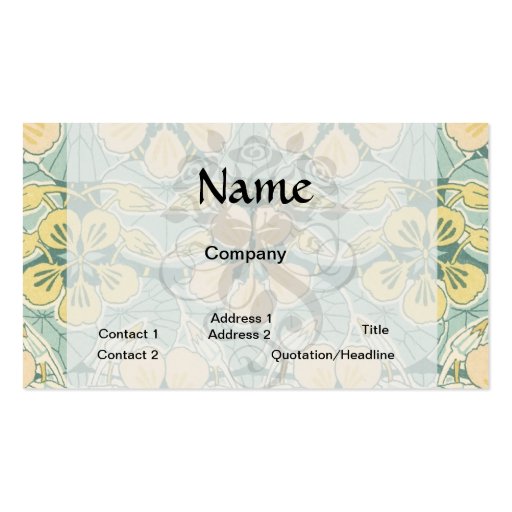 lovely art nouveau floral flower pattern business card templates