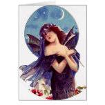 Lovely Bat Fairy Lady Vintage Art Nouveau Add Text cards