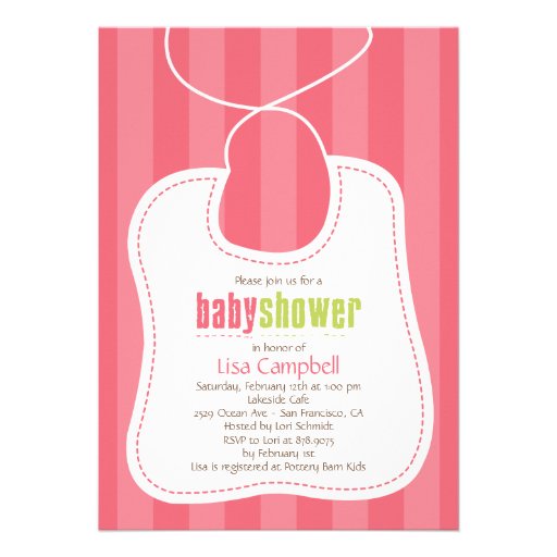 Lovely Bib Baby Shower Invitation