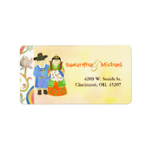 Lovely Bride and Groom Wedding Address Label label