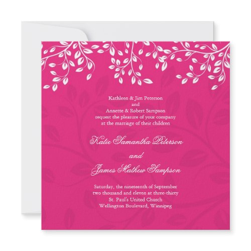 Lovely Bright Pink Wedding Invitations invitation