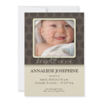 Lovely Bundle of Joy Birth Announcement :: taupe