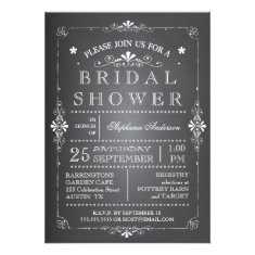 Lovely Chalkboard Bridal Shower Invitation