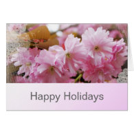 Lovely cherry blossom happy holiday greeting greeting card