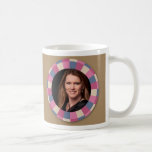 lovely Circle frame - 'Beige Rose' on brown Coffee Mugs