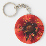 Lovely cropped red garden flower keychain
