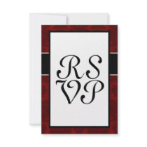 lovely dark red bold damask design announcement