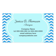 Lovely, elegant, modern blue chevron business cards