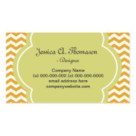 Lovely, elegant, modern yellow chevron business card templates
