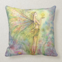 Lovely Faerie and Star Throw Pillow