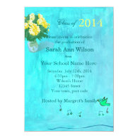 Lovely floral graduation party invitation invite