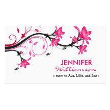 Lovely Floral Mommy Calling Card :: white/pink Business Cards