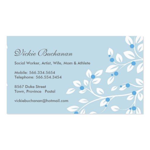 Lovely Floral Mommy Card Business Card Template (back side)
