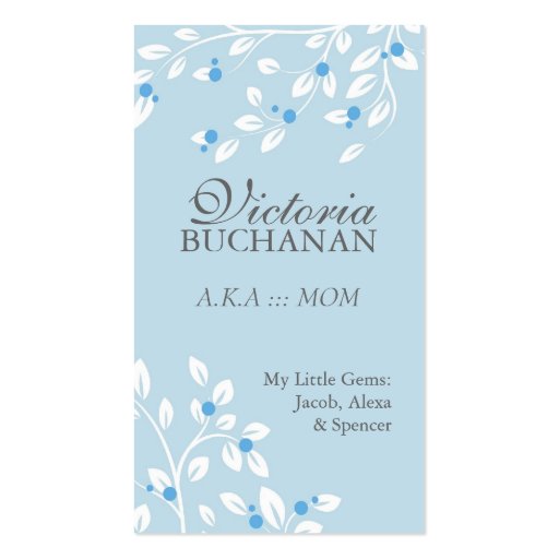 Lovely Floral Mommy Card Business Card Template (front side)