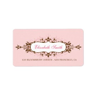 Lovely Flourish Pink / Brown Avery Label label