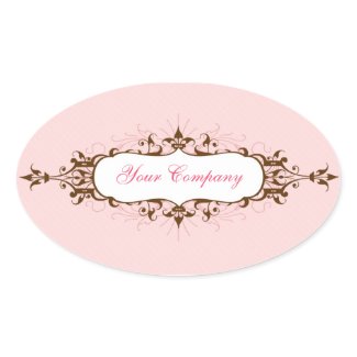 Lovely Flourish Sticker Pink & Brown sticker