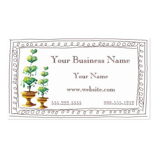 Lovely Garden Topiaries Business Cards (front side)